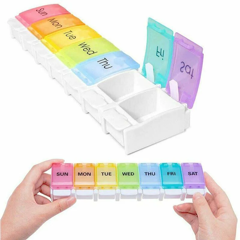 7-Day Pill Box 1PC Weekly Medicine Tablet Case