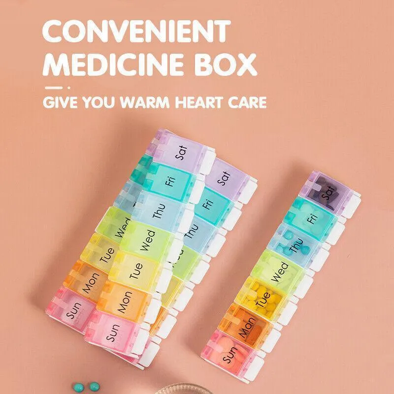 7-Day Pill Box 1PC Weekly Medicine Tablet Case