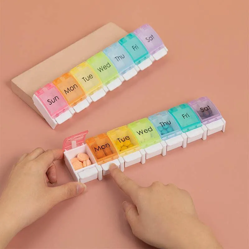 7-Day Pill Box 1PC Weekly Medicine Tablet Case