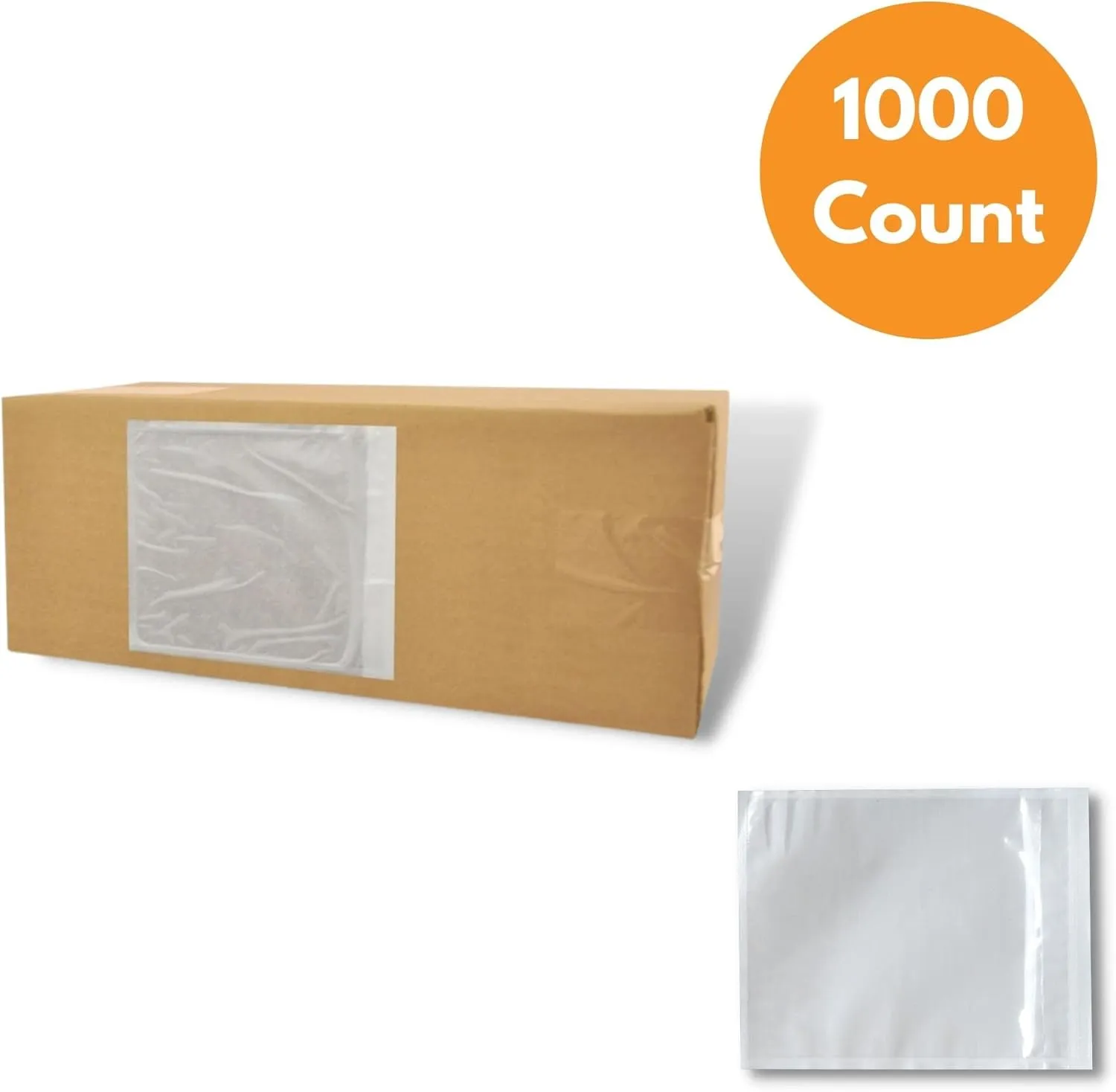 7x10 Inch Packing Slip Envelope Pouches, Mailing Bag Sleeves, Clear White, 7 x 10 inch, Self Adhesive, 1000 Pack