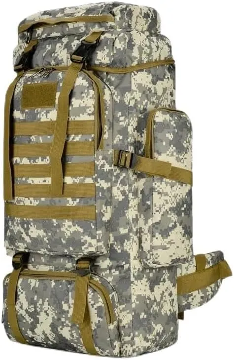 80L/100L Mountaineering Bag Climb Bag Tactical Backpacks Large Backpack Outdoors Hiking Camping Travel Bags(ACU (80L))