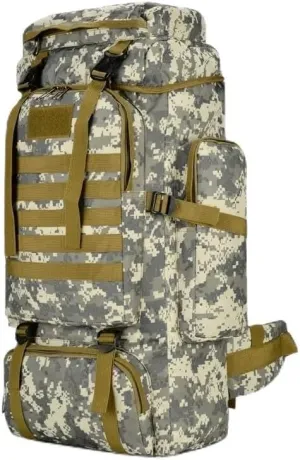80L/100L Mountaineering Bag Climb Bag Tactical Backpacks Large Backpack Outdoors Hiking Camping Travel Bags(ACU (80L))