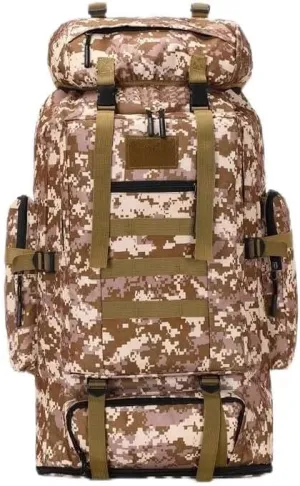 80L/100L Mountaineering Bag Climb Bag Tactical Backpacks Large Backpack Outdoors Hiking Camping Travel Bags(Desert Camo (100L))