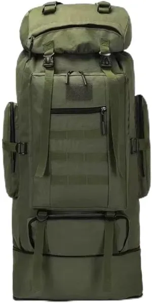 80L/100L Mountaineering Bag Climb Bag Tactical Backpacks Large Backpack Outdoors Hiking Camping Travel Bags(Green(100L))