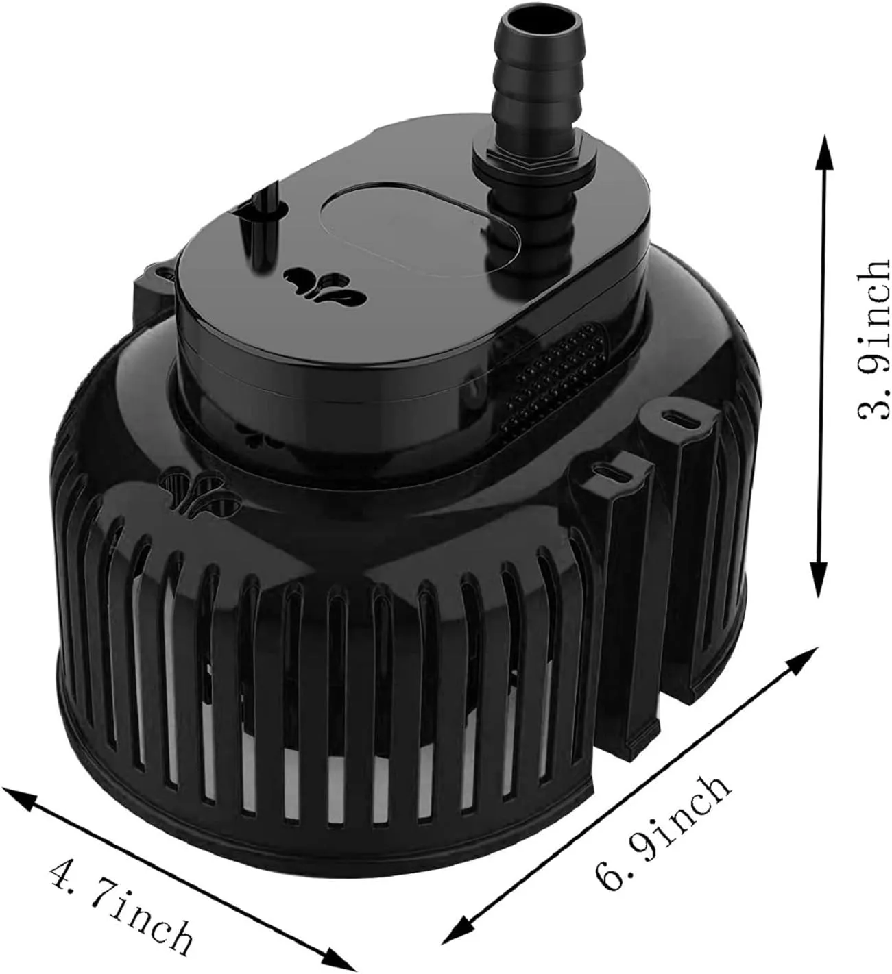 850GPH Sump Pump & Submersible Water Pump, IPX8 Waterproof for Pool Draining,with 16' Drainage Hose and 25' Power Cord,3 Adapters（Black）