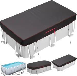 8x14Ft Rectangular Pool Cover for Above Ground Pools, Solar Cover for Above Ground Pools with Accessories, Winter Cover Ideal for Waterproof and Dustproof