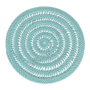 A&B Home 13-inch Blue Ivory Coast Rattan Placemat