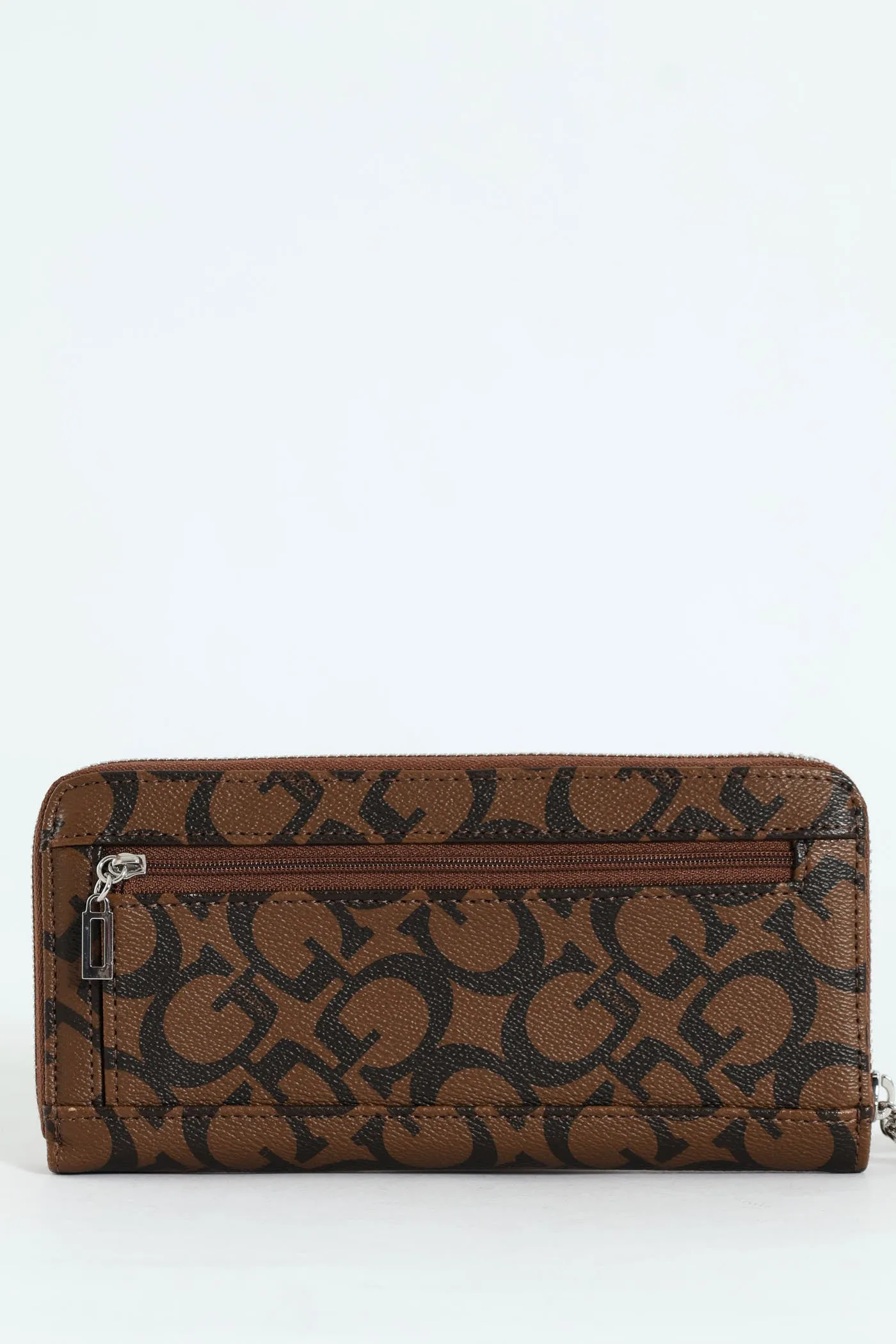 Abbas Large Zip Around Purse - Dark Brown