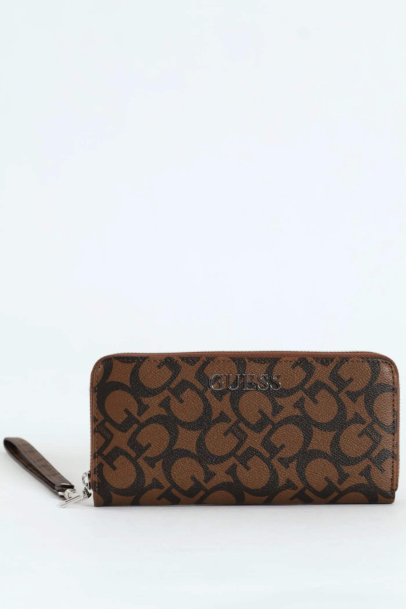 Abbas Large Zip Around Purse - Dark Brown