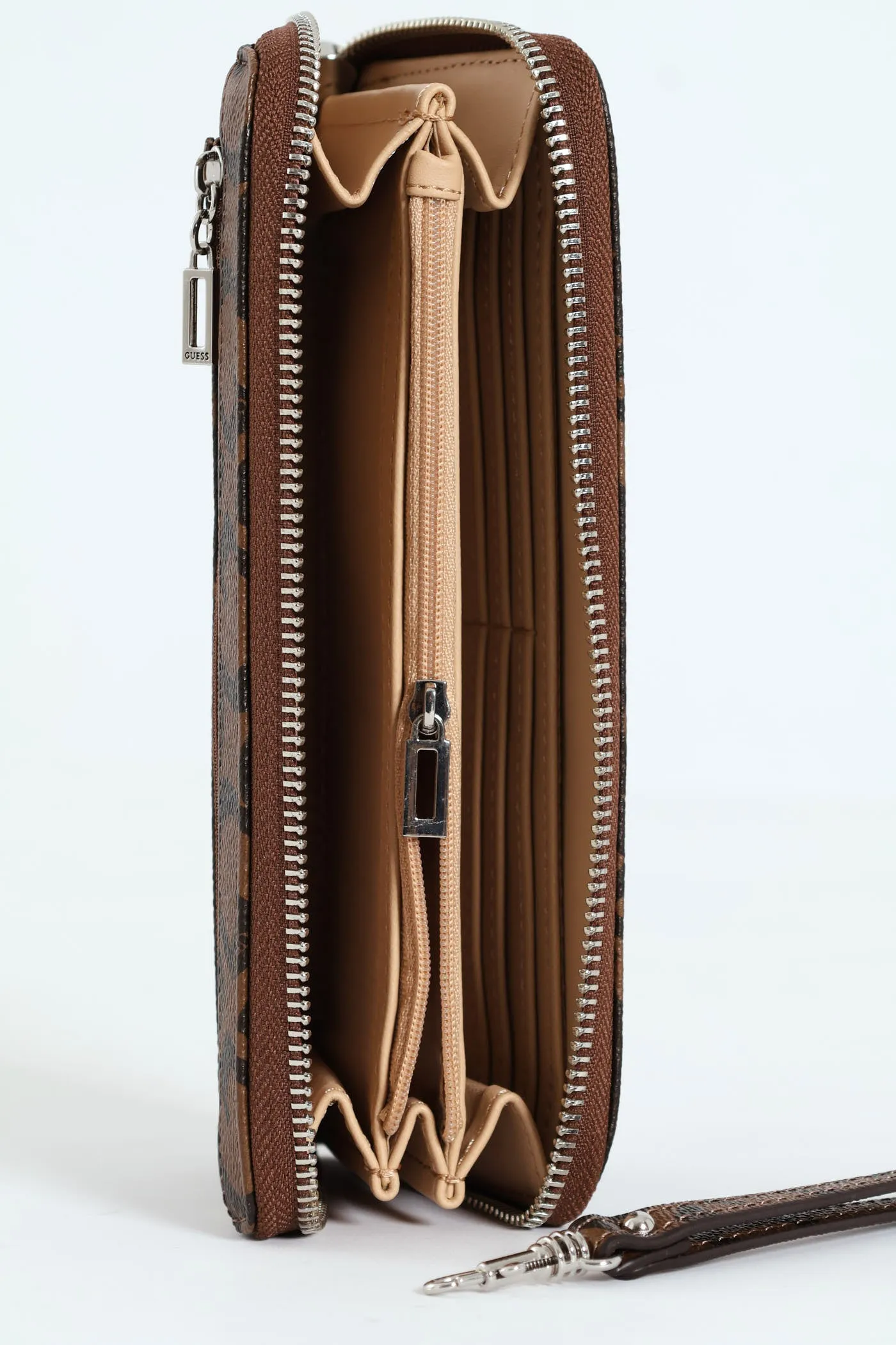 Abbas Large Zip Around Purse - Dark Brown
