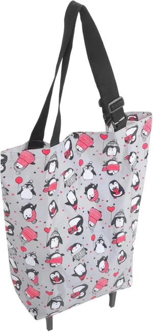ABOOFAN Folding Trolley Bag Wheels Shopping Cart for Groceries Rollable Tote Bag Portable Cart for Women