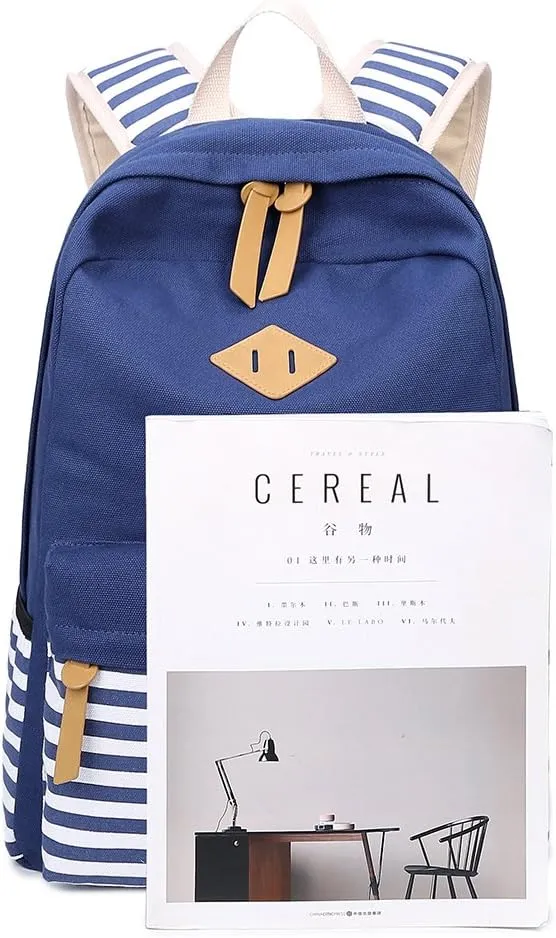 Abshoo Causal Canvas Stripe Backpack Cute Teen Backpacks For Girls School Bag