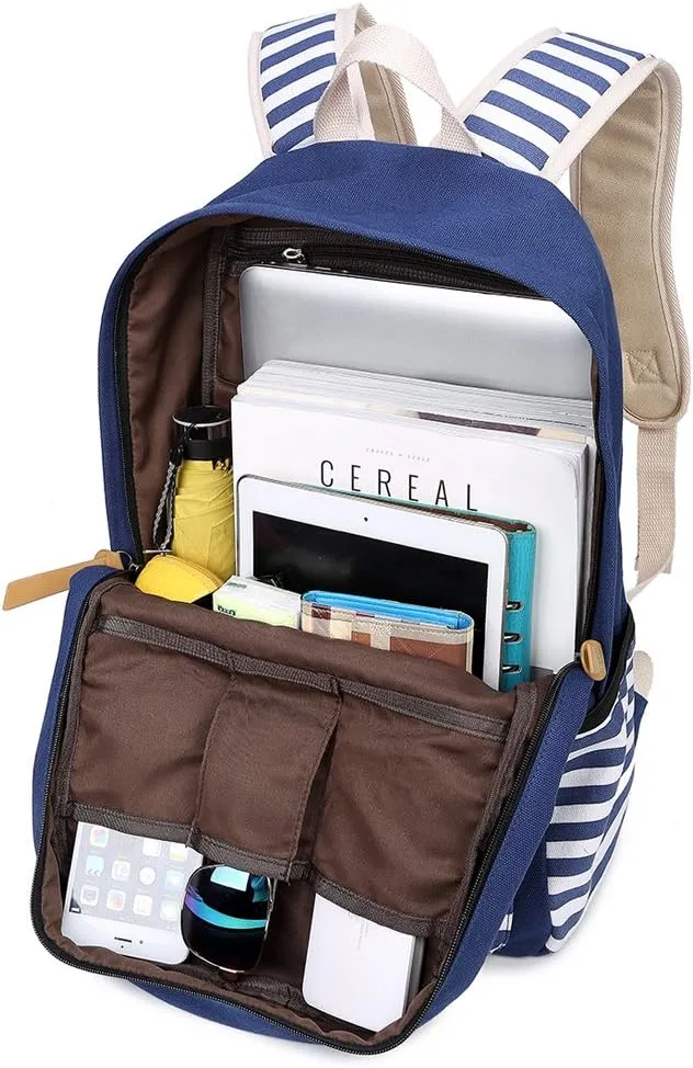 Abshoo Causal Canvas Stripe Backpack Cute Teen Backpacks For Girls School Bag