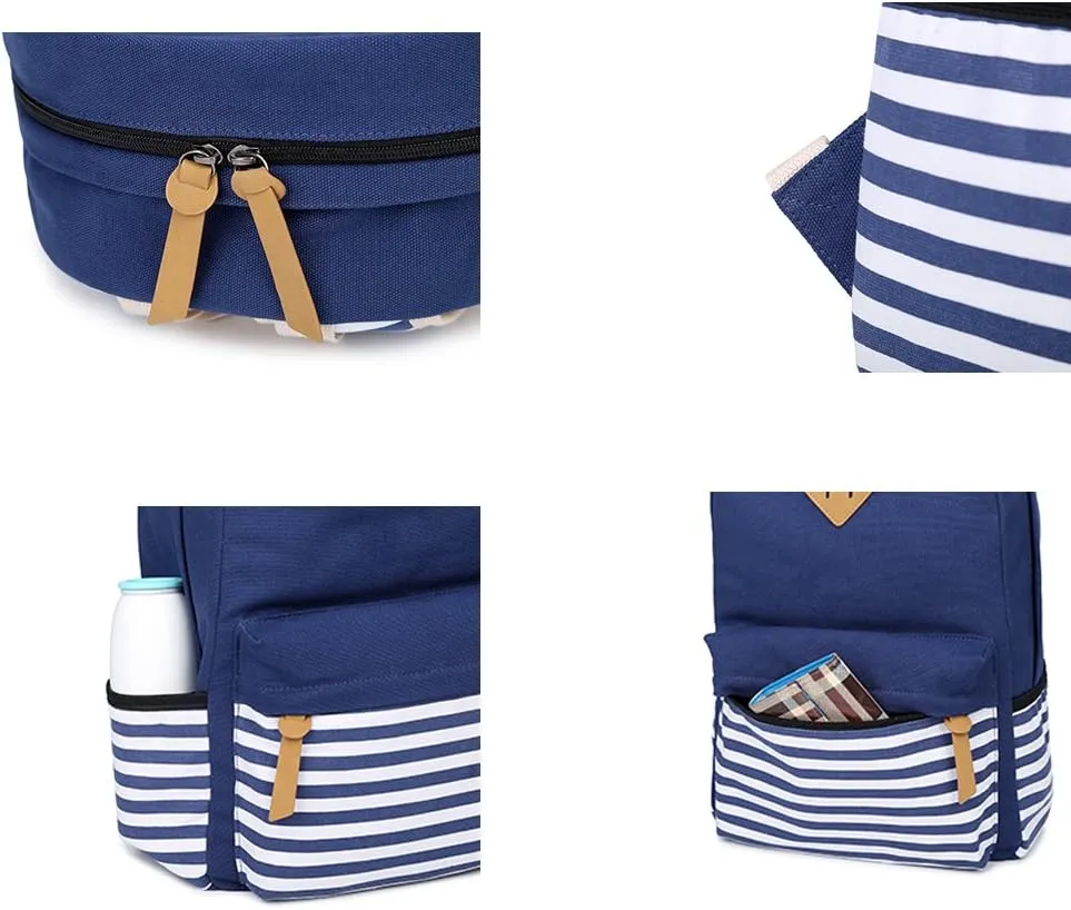 Abshoo Causal Canvas Stripe Backpack Cute Teen Backpacks For Girls School Bag