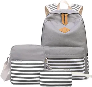 Abshoo Causal Canvas Stripe Backpack Cute Teen Backpacks For Girls School Bag