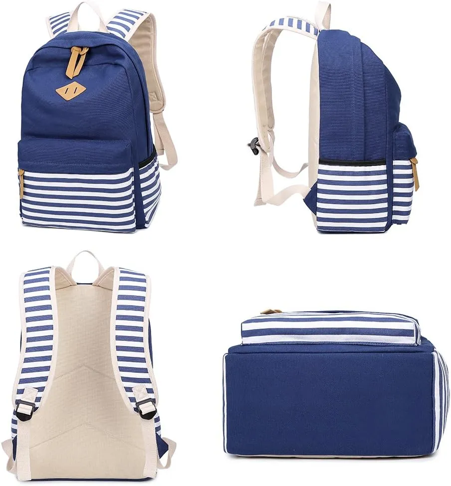 Abshoo Causal Canvas Stripe Backpack Cute Teen Backpacks For Girls School Bag