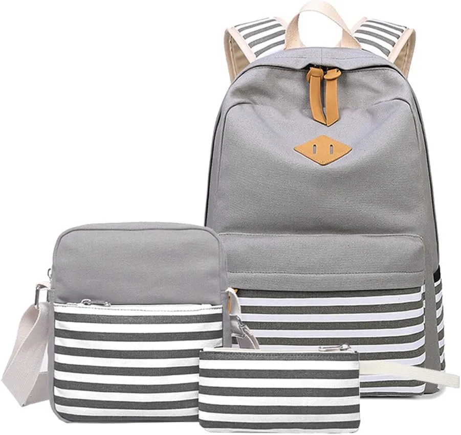 Abshoo Causal Canvas Stripe Backpack Cute Teen Backpacks For Girls School Bag