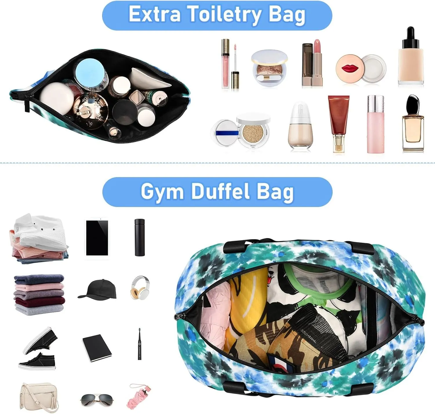 Abstract Watercolor Weekend Bag Expandable Travel Carry on Bag with Wet Pocket and Shoes Compartment