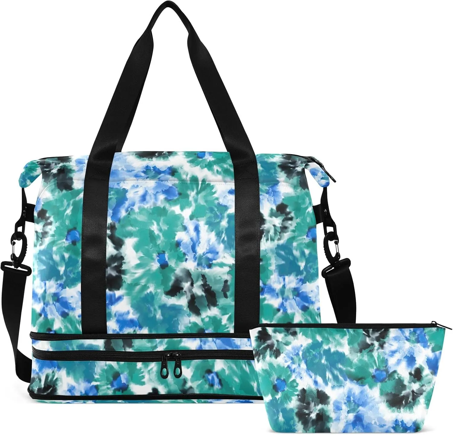 Abstract Watercolor Weekend Bag Expandable Travel Carry on Bag with Wet Pocket and Shoes Compartment