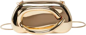 Acrylic Clutch Purse for Women, Chocolates Evening Shoulder Handbags Metal Decoration Crossbody Bag Vintage with Chain