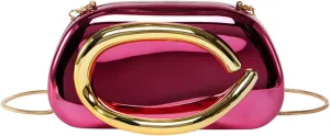 Acrylic Clutch Purse for Women, Chocolates Evening Shoulder Handbags Metal Decoration Crossbody Bag Vintage with Chain