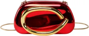 Acrylic Clutch Purse for Women, Chocolates Evening Shoulder Handbags Metal Decoration Crossbody Bag Vintage with Chain