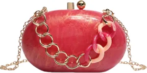 Acrylic Evening Clutch Bag for Women, Shell Shape Shoulder Handbag Luxury Evening Purses Wedding Prom Trendy Bag