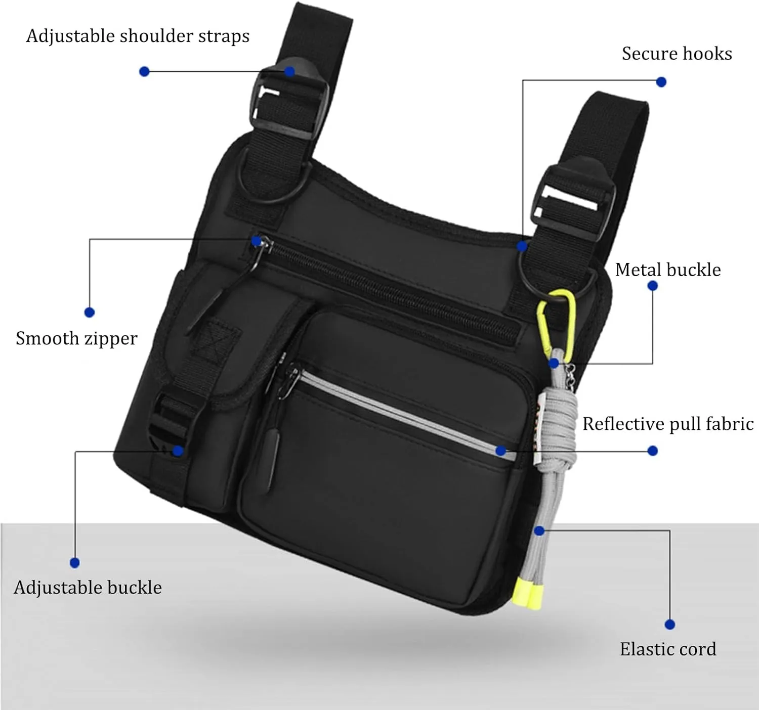 Adjustable Zipper Multi-Functional Tactical Chest Bag Chest Bag for Men for Hiking, Fitness, Outdoor (Green)