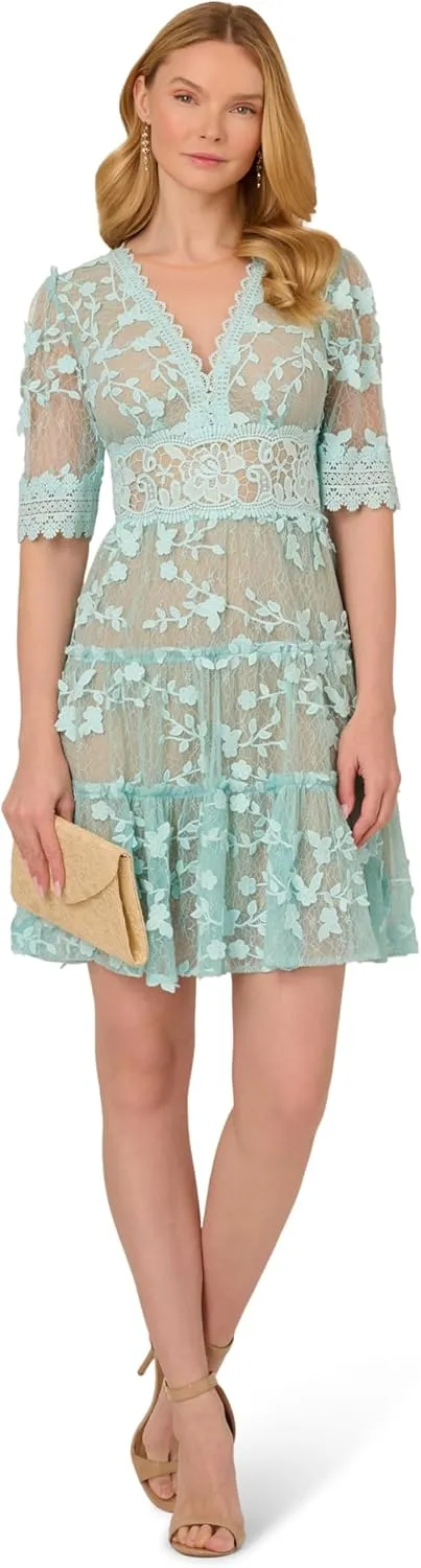 Adrianna Papell Women's Lace Embroidery Dress
