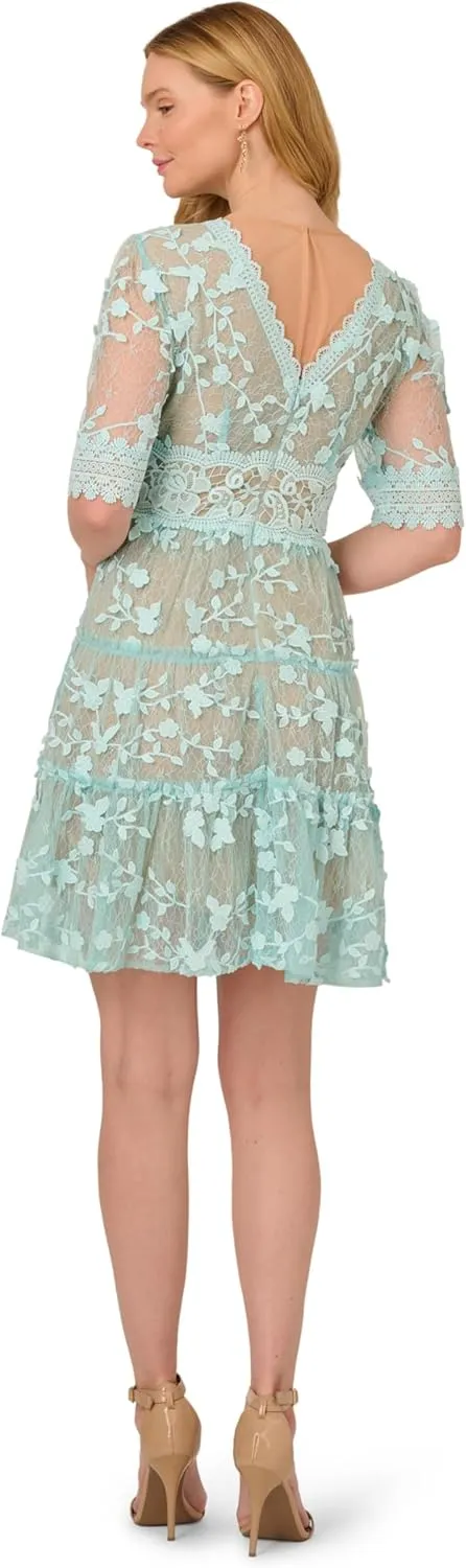 Adrianna Papell Women's Lace Embroidery Dress