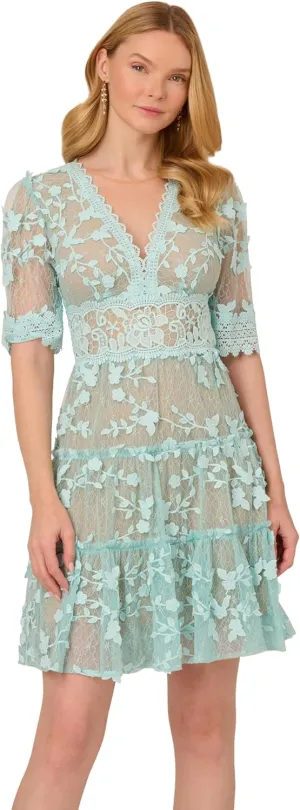 Adrianna Papell Women's Lace Embroidery Dress