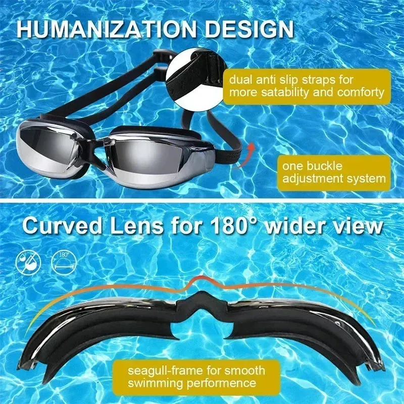 Adult Myopia Swimming Goggles – Anti-Fog & Waterproof