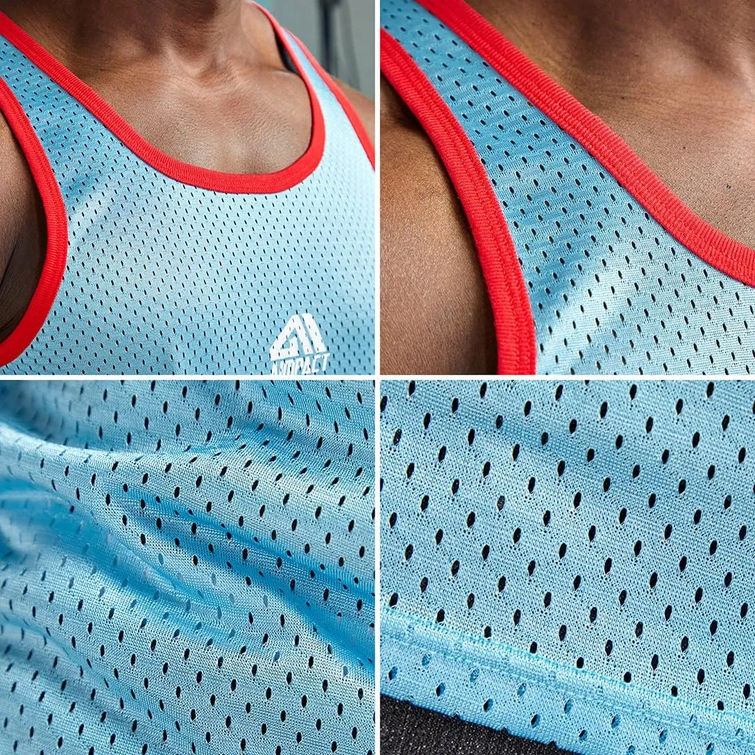 AIMPACT Men Athletic Workout Tank Top Mesh Casual Sleeveless Shirts