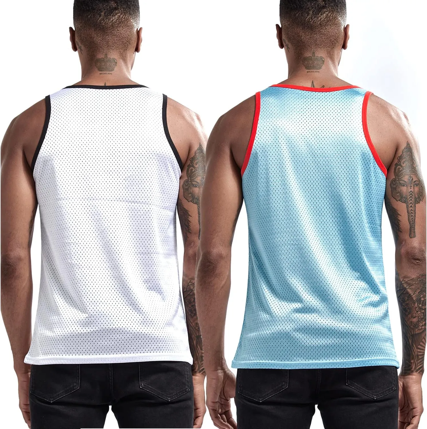 AIMPACT Men Athletic Workout Tank Top Mesh Casual Sleeveless Shirts