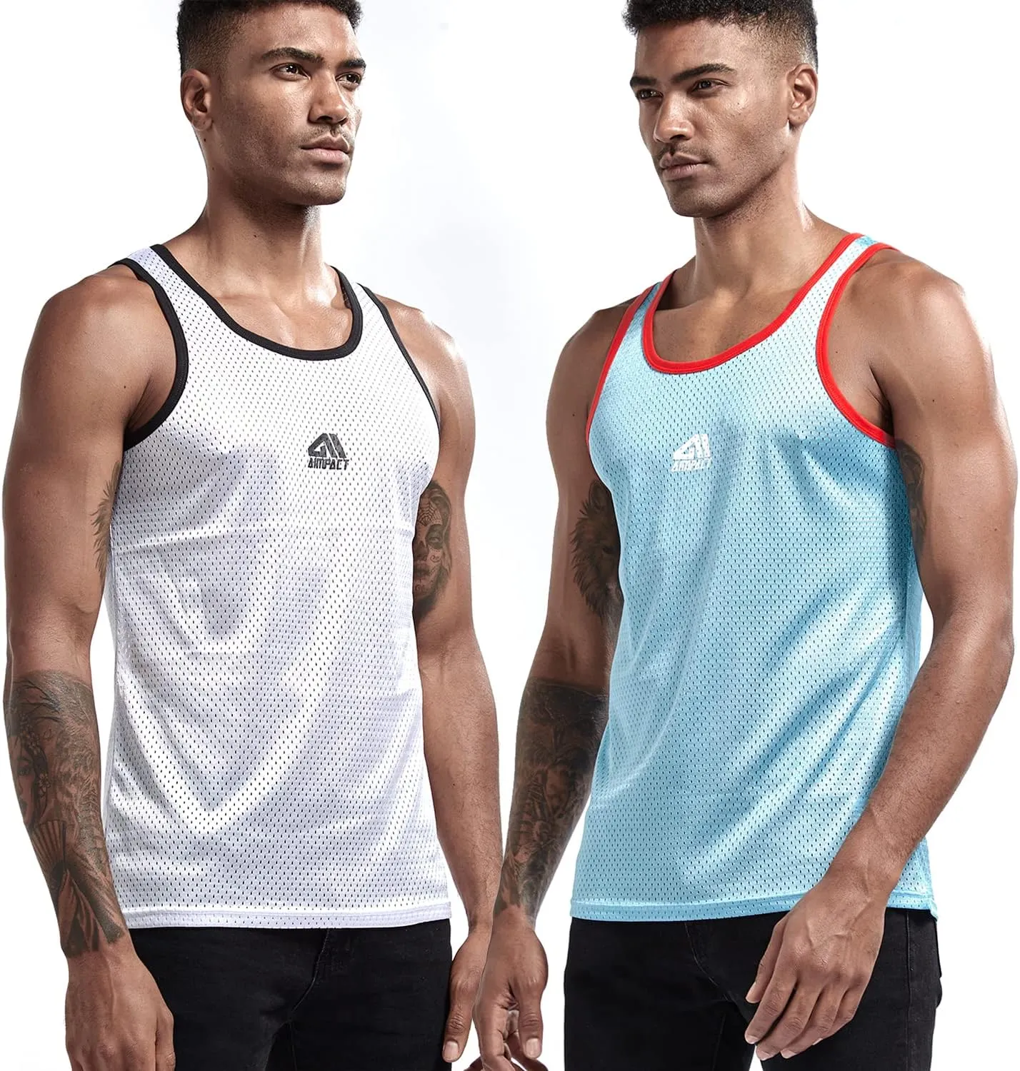 AIMPACT Men Athletic Workout Tank Top Mesh Casual Sleeveless Shirts