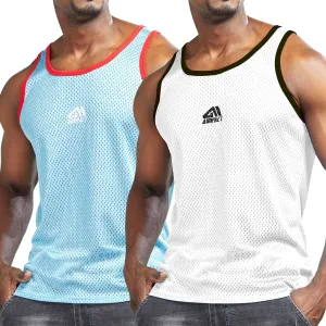 AIMPACT Men Athletic Workout Tank Top Mesh Casual Sleeveless Shirts