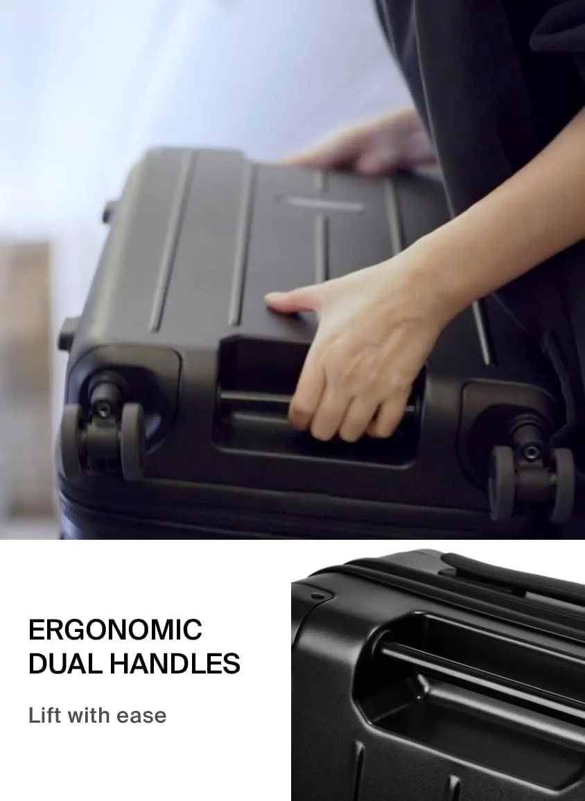Air Vacuum Seal Suitcase Carry-On 20-Inch Travel Luggage USB Port 20" AirCabin Air Compression Pump - Hinomoto Wheels (AirCabin, Matte Black, 50L Capacity (1 Vacuum Bag))