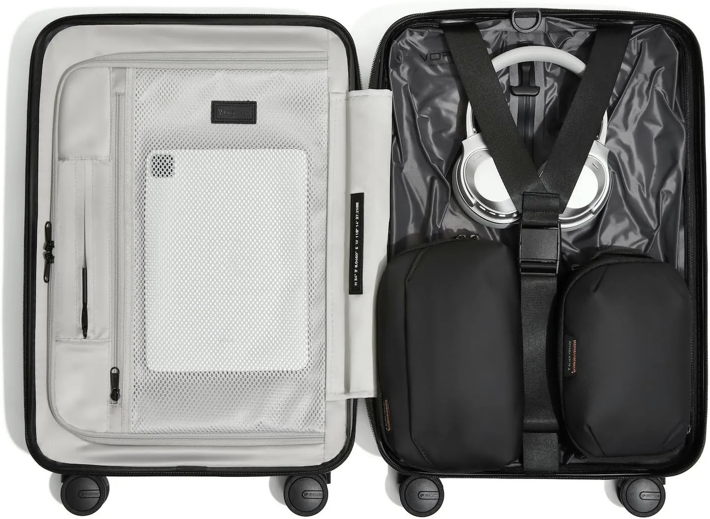 Air Vacuum Seal Suitcase Carry-On 20-Inch Travel Luggage USB Port 20" AirCabin Air Compression Pump - Hinomoto Wheels (AirCabin, Matte Black, 50L Capacity (1 Vacuum Bag))