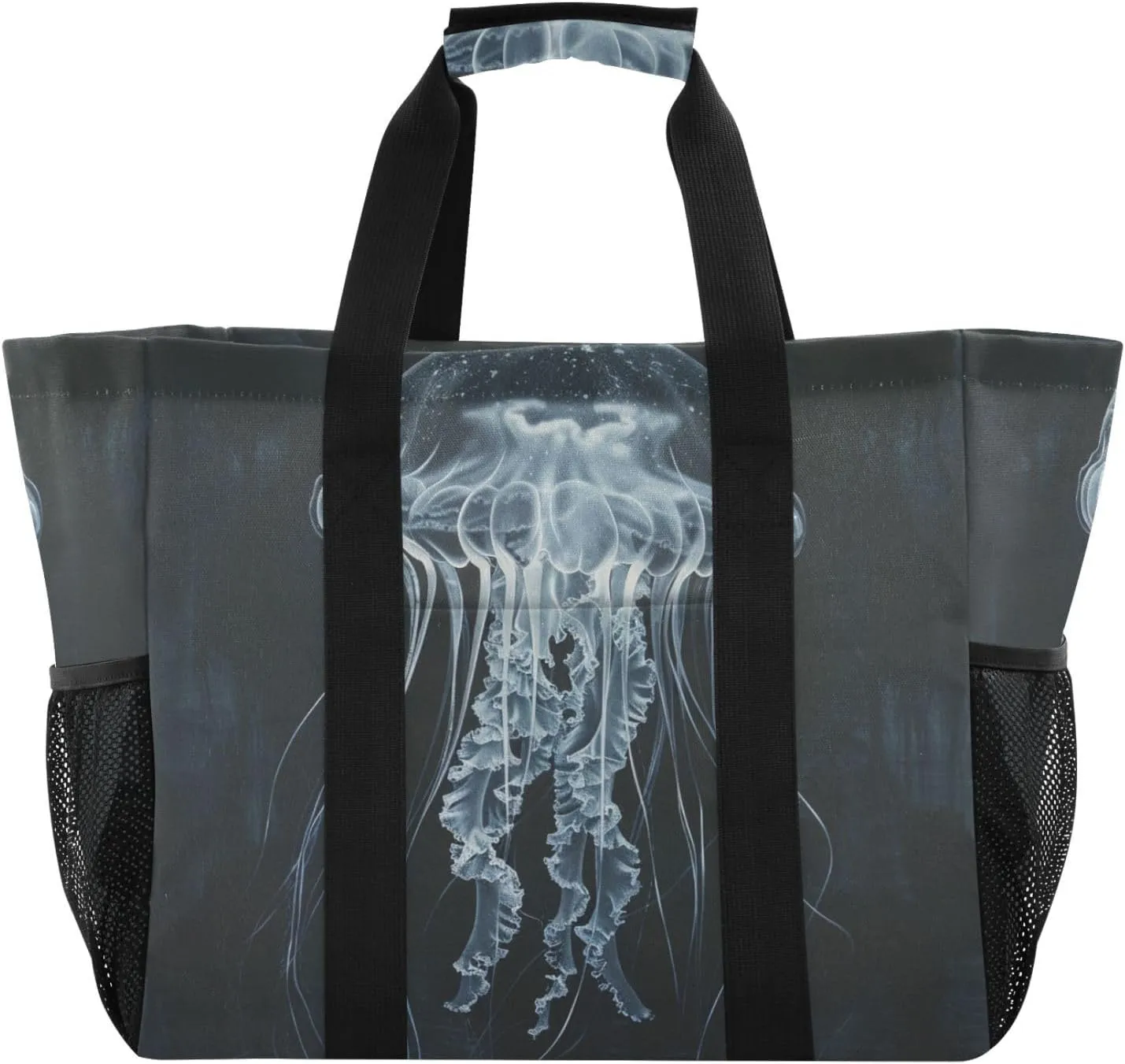 ALAZA Bright Rainbow Jellyfishes Waterproof Beach Tote Bags