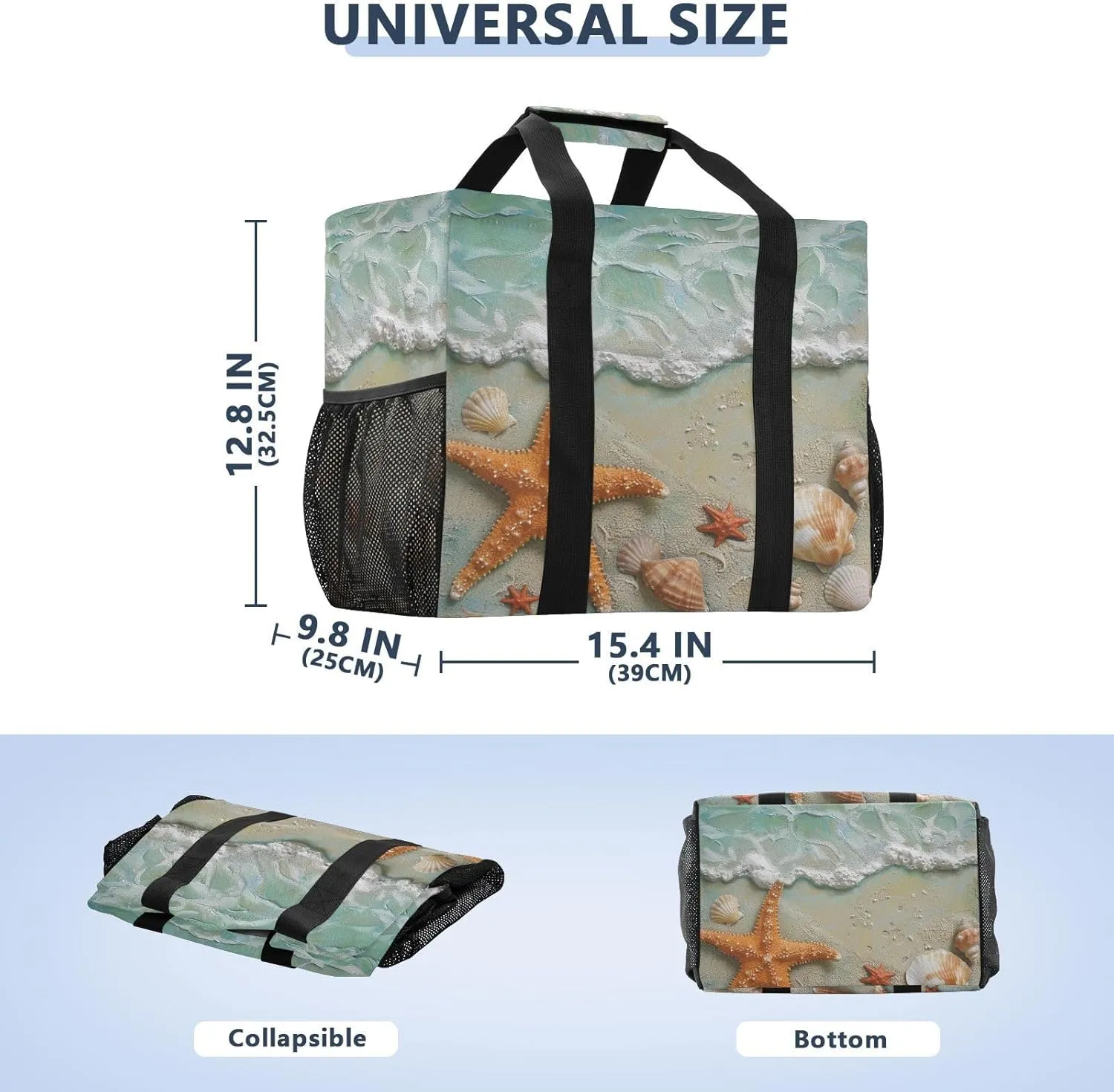 ALAZA Butterflies Stars and Dreamcatcher Waterproof Beach Tote Bags