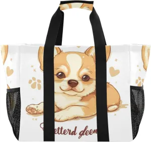 ALAZA Close Up Photo Of French Bulldog Read Book Waterproof Beach Tote Bags