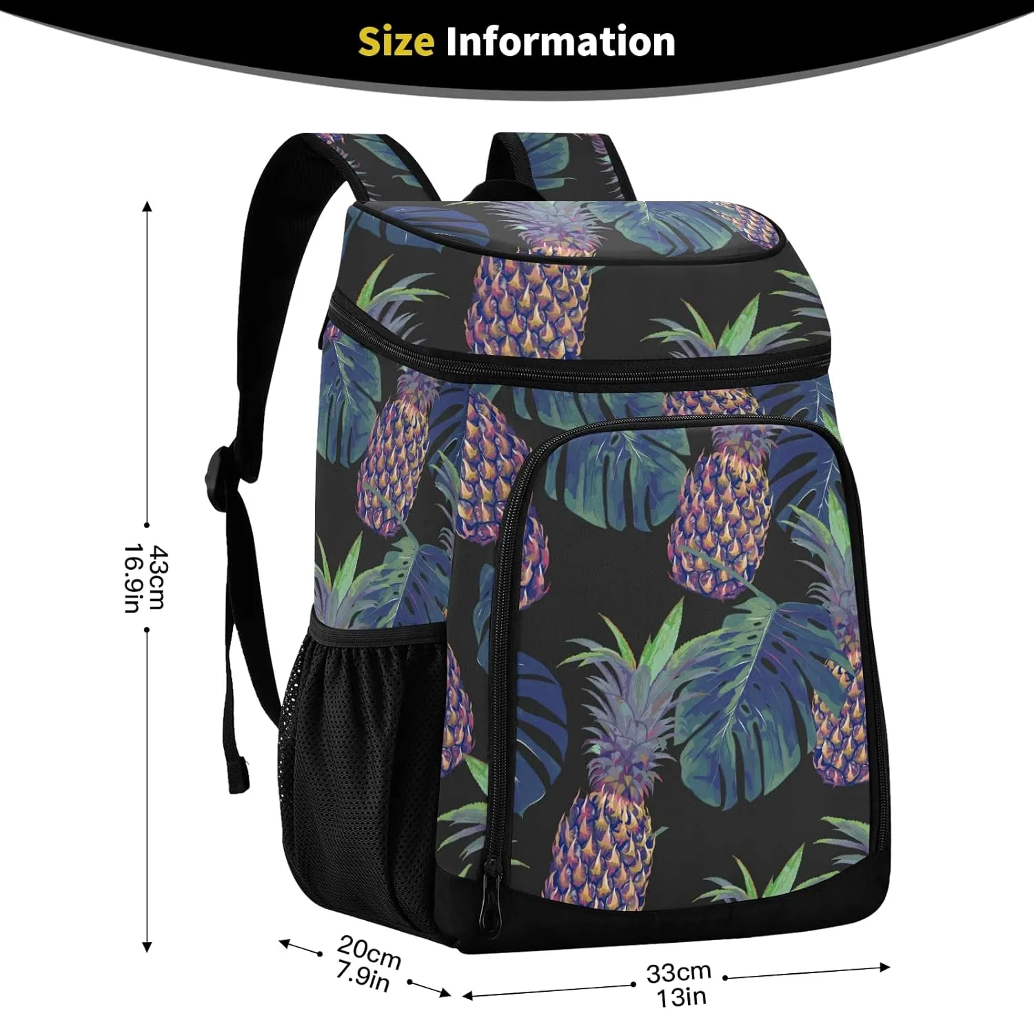 ALAZA Cooler Backpack Reusable Insulated Lunch Bag with Adjustable Shoulder Strap for Women Men Picnic Work College Hiking Camping Office Beach