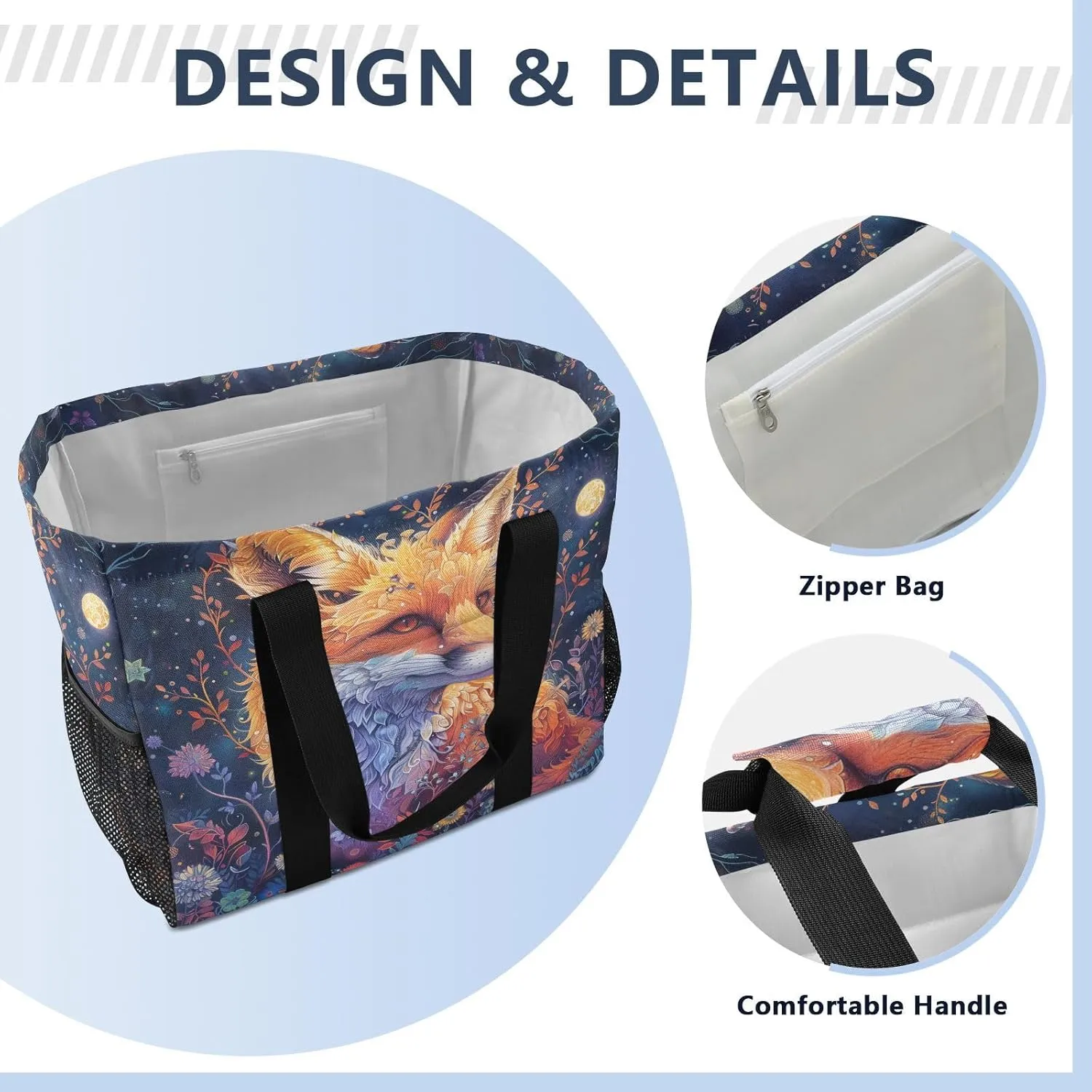 ALAZA Fox Dreamcatcher Waterproof Beach Tote Bags