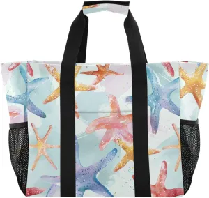 ALAZA Starfish Seamless Waterproof Beach Tote Bags