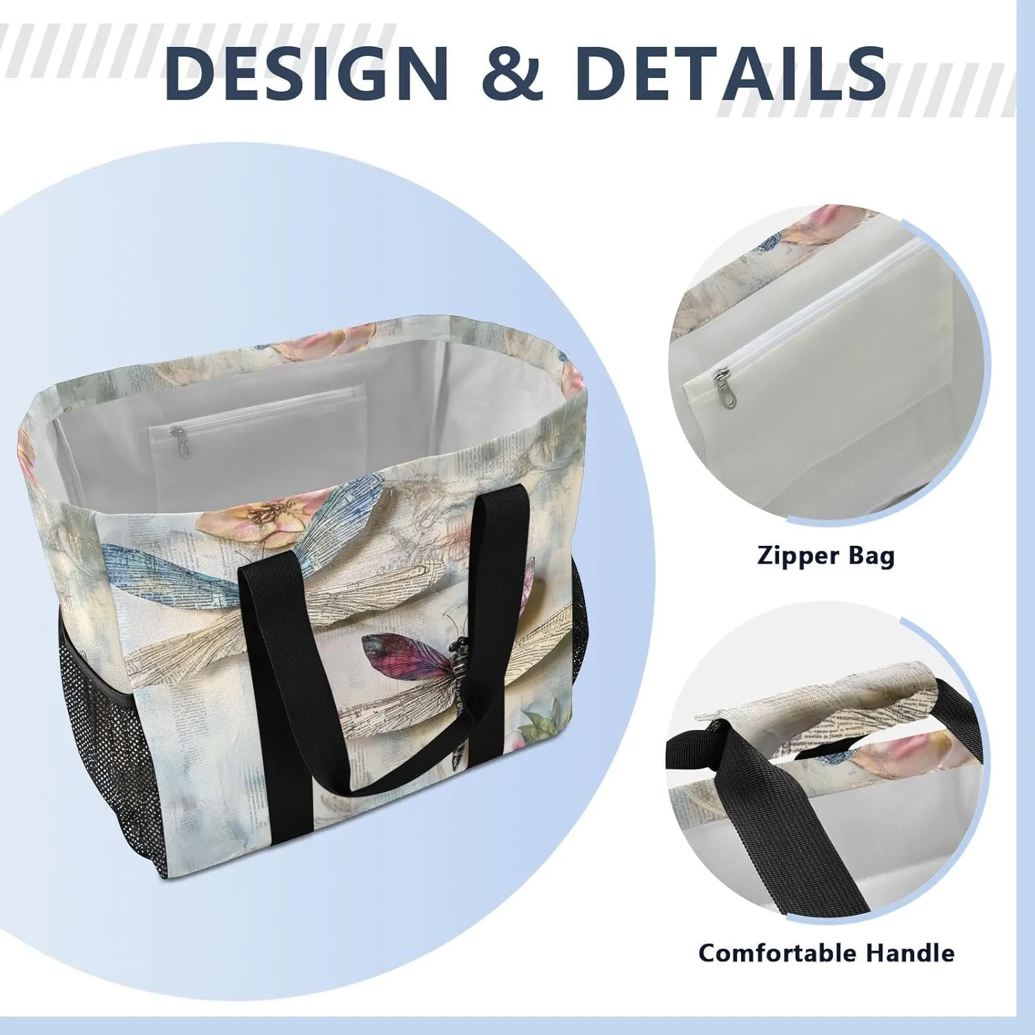 ALAZA Vintage Usa Eagles Waterproof Beach Tote Bags