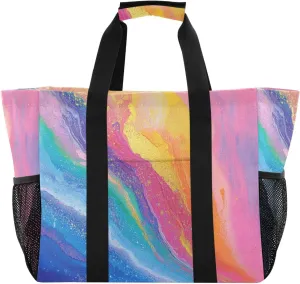 ALAZA Watercolor Vintage Red Wine Waterproof Beach Tote Bags