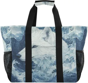 ALAZA Wolf New York City Waterproof Beach Tote Bags
