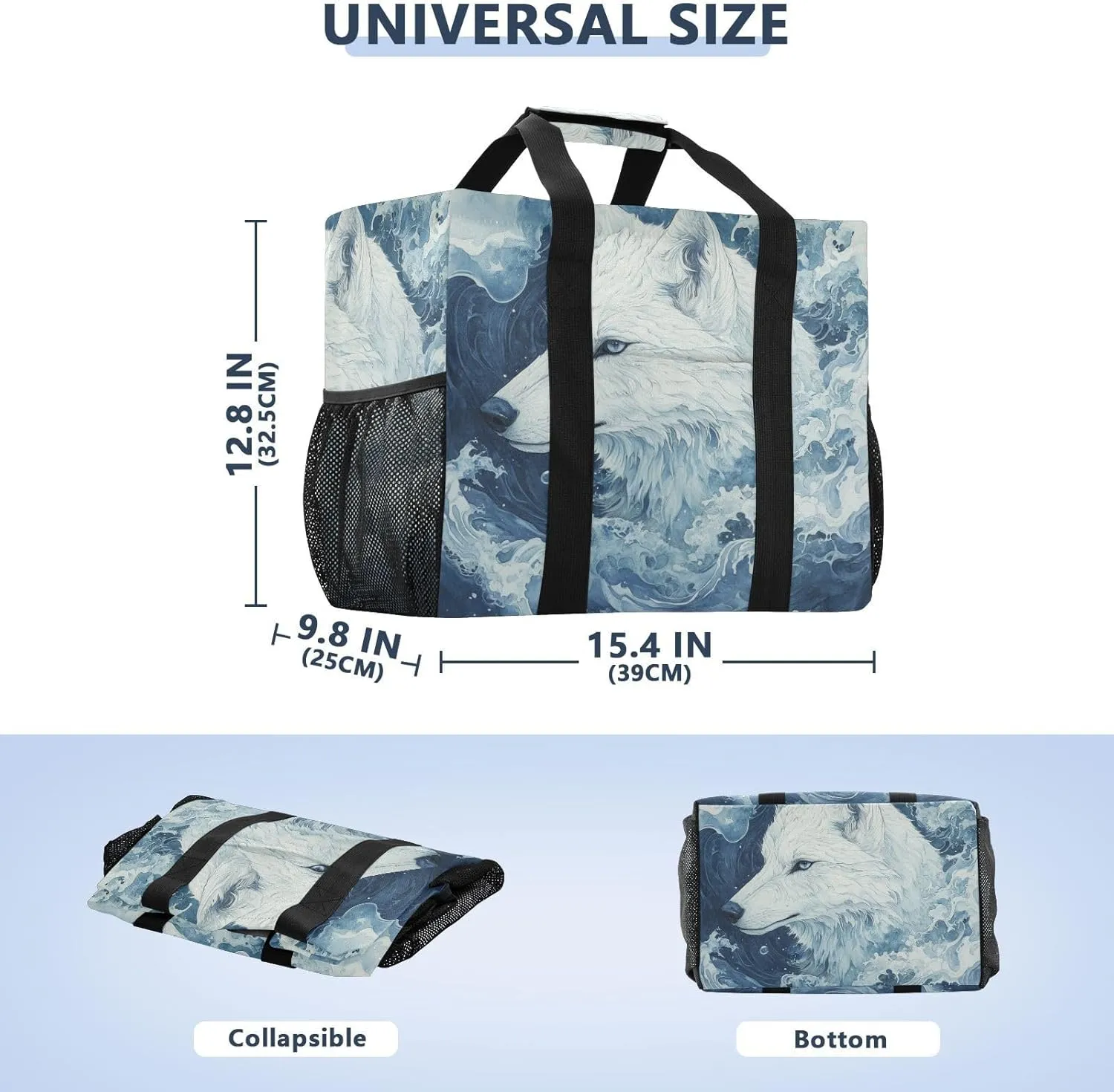 ALAZA Wolf New York City Waterproof Beach Tote Bags