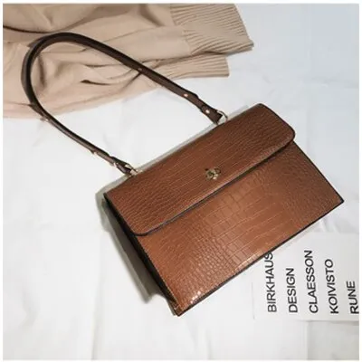 Alligator All-inclusive Durable Bags Women Pu Women's Capacity Lady Bags Leather Crossbody Messenger Multipurpose Chic Casual Shoulder Large Bags for