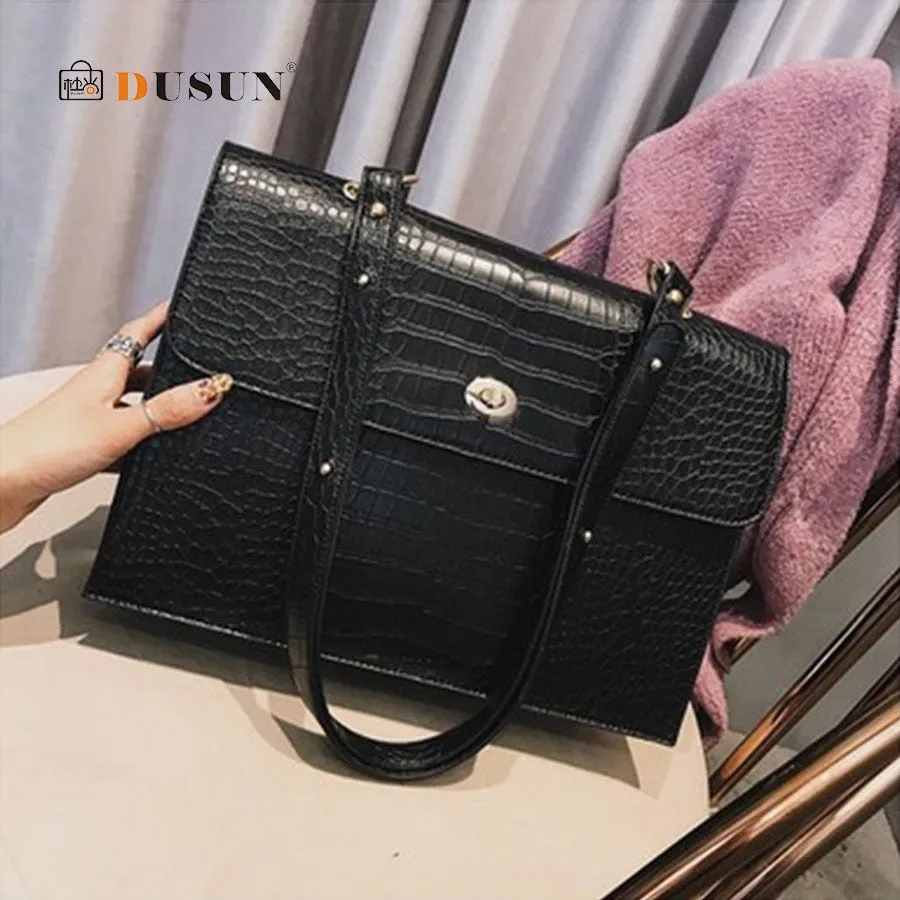Alligator All-inclusive Durable Bags Women Pu Women's Capacity Lady Bags Leather Crossbody Messenger Multipurpose Chic Casual Shoulder Large Bags for